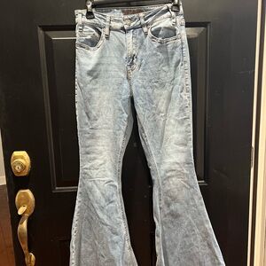 High Rise Bell Bottom Blue Women's Flare Jeans